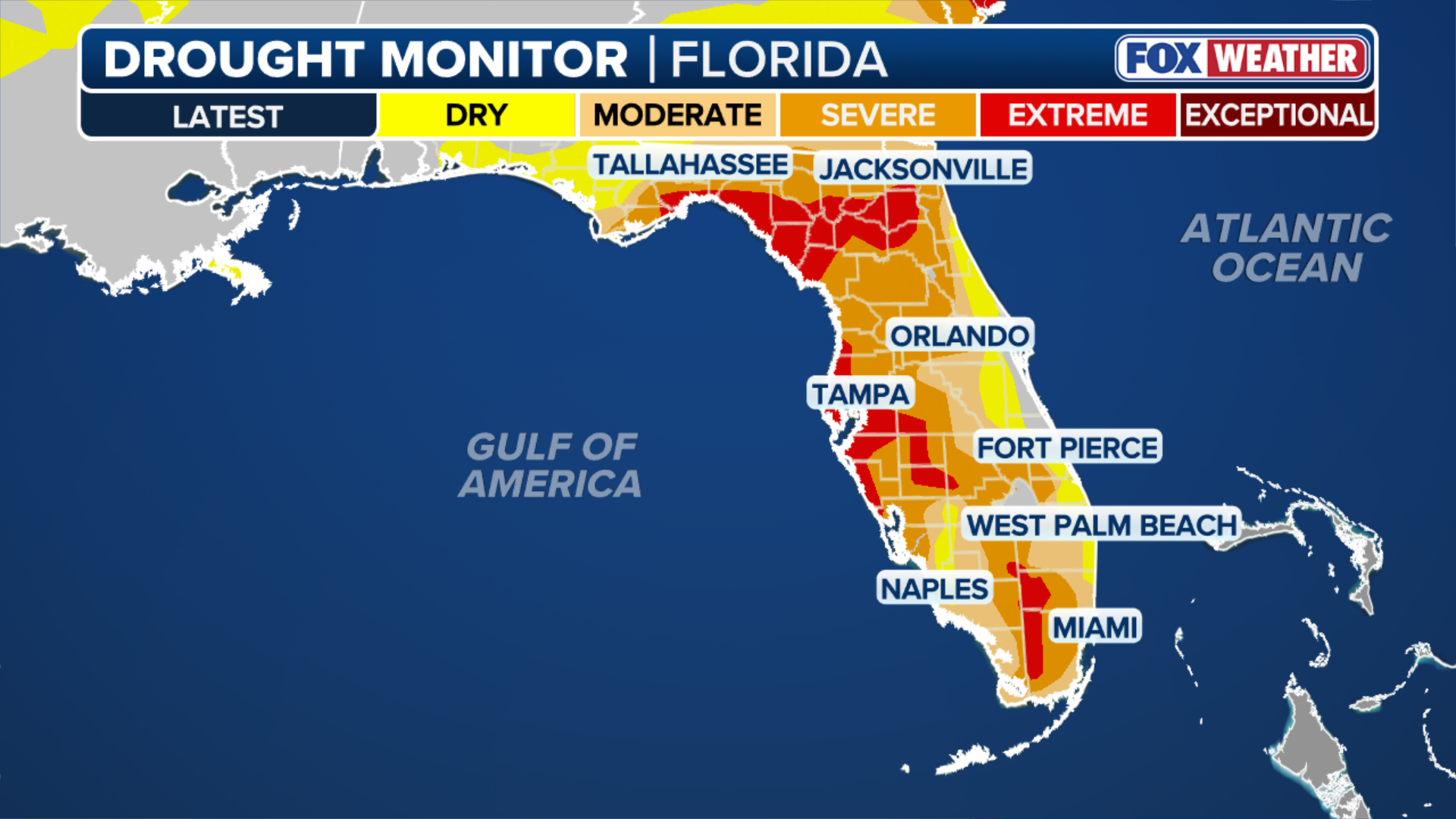 Florida Wildfires Dozens Of Active Blazes Reported Around The Sunshine FL Drought Monitor Map Only 